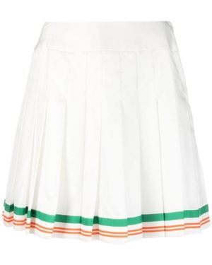 CASABLANCA High Waist Pleated Skirt - White