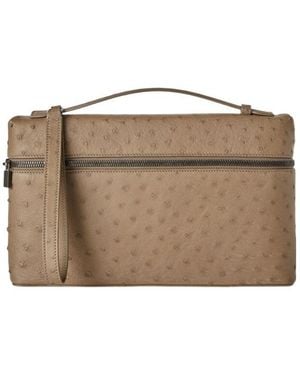 Loro Piana Zippered Clutch - Brown