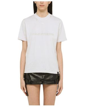 Courreges Logo-Patch Cotton T-Shirt - White