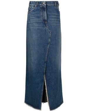 DARKPARK Emma Distressed Denim Maxi Skirt - Blue