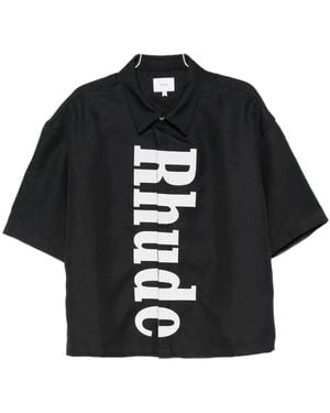 Rhude Logo-Print Shirt - Black