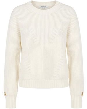 Patrizia Pepe Logo Detailed Knitted Sweater - White