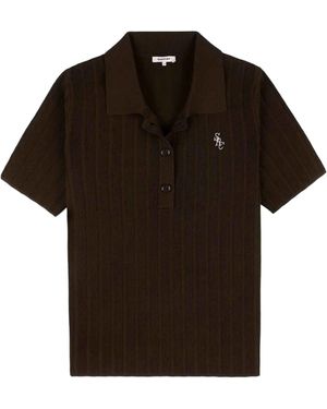 Sporty & Rich Short-Sleeved Polo Shirt - Black