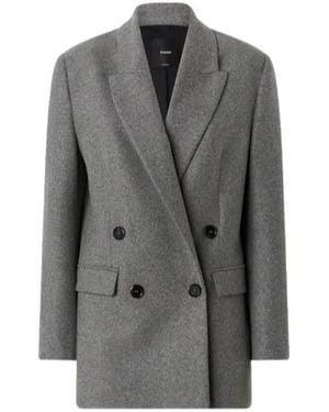 Pinko Double-Breasted Tailored Blazer - Gray