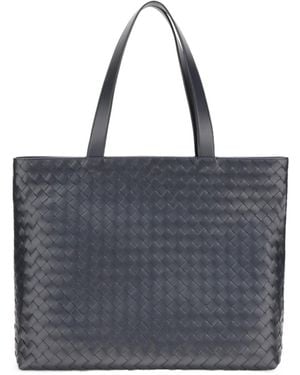 Bottega Veneta Large Intrecciato Zip Tote - Black