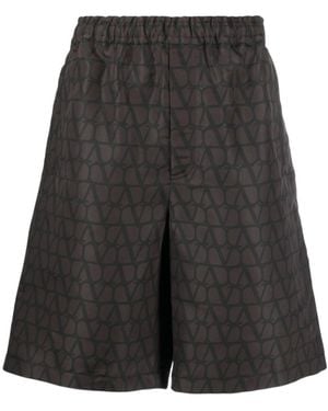 Valentino Toile Iconographe Straight Hem Shorts - Black
