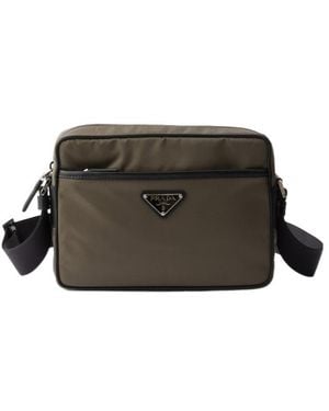 Prada Re-Nylon And Saffiano Shoulder Bag - Black