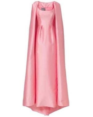 Monique Lhuillier Caped Mikado Gown - Pink