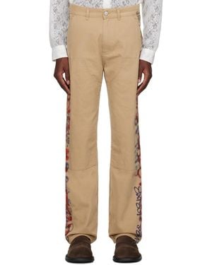 Martine Rose Ssense Xx Brown Graffiti Pants - Natural