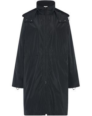The Row Aldara Zip-Up High Neck Coat - Blue