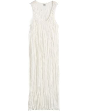 TOTEME Totême Crinkled Knit Tank Knitted Dress - White
