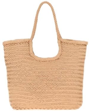Dragon Diffusion Woven-Design Shopping Bag - Natural