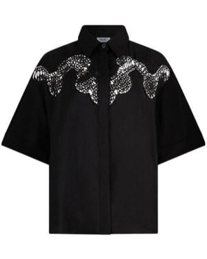 Liu Jo Openwork Embroidered Shirt - Black
