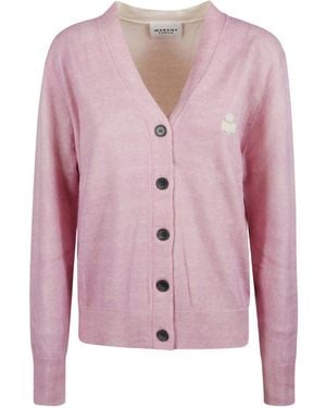 Isabel Marant Long-Sleeved Knitted Cardigan - Pink