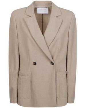 Harris Wharf London Double-Breasted Patch-Pocket Blazer - Natural