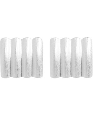 AllSaints Textured Bar Stud Earrings - White