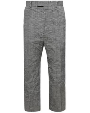 Vetements Checked Straight-Leg Pants - Gray