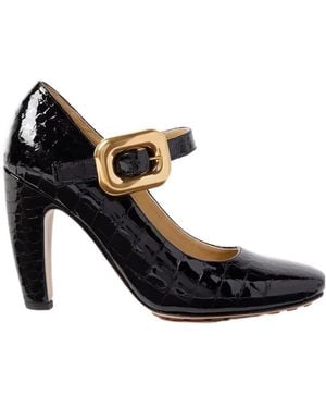 Bottega Veneta Square-Headed Mary Jane Heels - Black