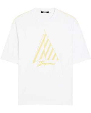 Jacquemus Le Tshirt Voiler Embroidered Cotton T-Shirt - White