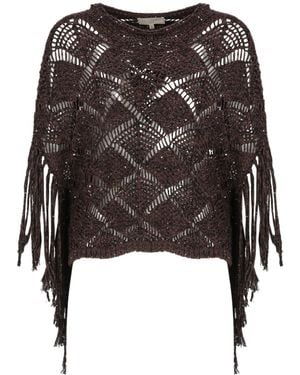 Antonelli Brionia Fringe Knit Sweater - Black