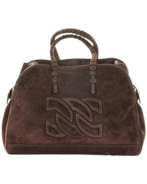 Casadei Park Avenue Velour Bag - Brown