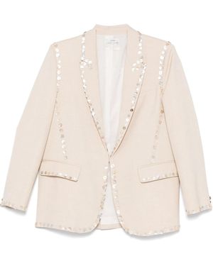 forte_forte Button-Embellished Blazer - Natural