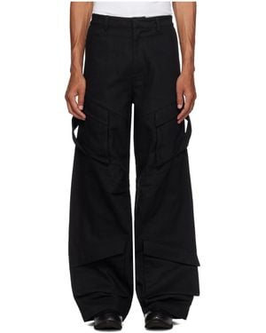 HELIOT EMIL Cellulae Cargo Trousers - Black