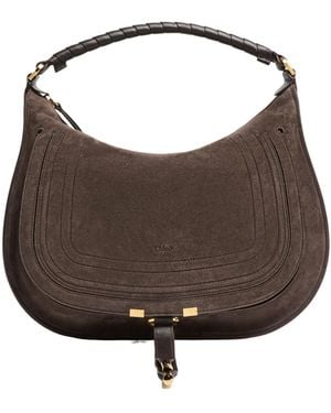 Chloé Marcie Logo Shoulder Bag - Brown