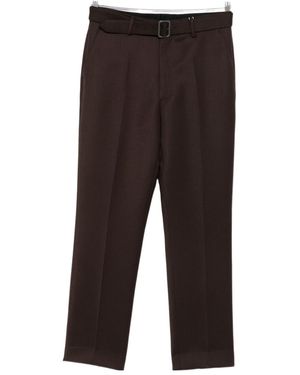 MM6 by Maison Margiela Pressed Crease Belted Trousers - Black