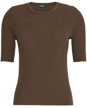 Max Mara Riviera Ribbed Knitted Top - Brown