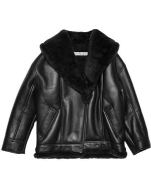Acne Studios Drop Shoulder Biker Jacket - Black