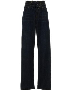 MM6 by Maison Margiela Raw Edge Waist Denim Jeans - Blue