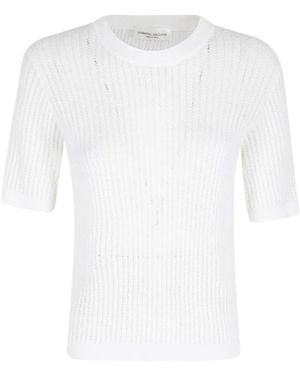 Roberto Collina Short-Sleeved Knitted Pullover - White