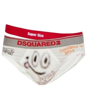 DSquared² Patterned Triangle Briefs - White