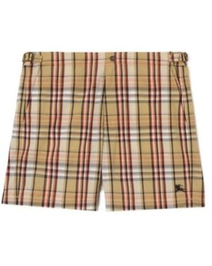 Burberry Check Seersucker Swim Shorts - Metallic