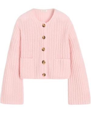 By Malene Birger Cierrou Ribbed-Knit Cardigan - Pink