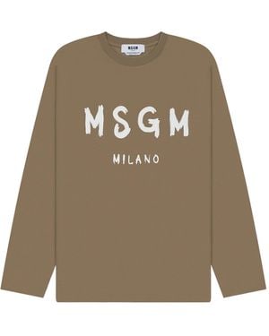 MSGM Long-Sleeved T-Shirt - Natural
