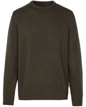 Barbour Elbow-Patch Wool Sweater - Green