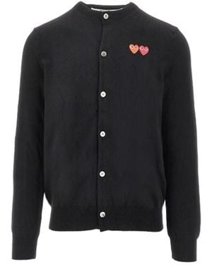 COMME DES GARÇONS PLAY Long-Sleeved Knitted Cardigan - Black