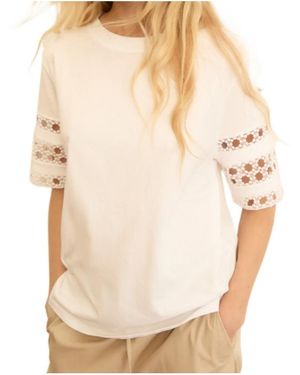 Marella Passementerie-Detail Jersey T-Shirt - Natural