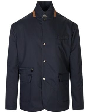 Kiton Stand-Up Collar Casual Jacket - Blue