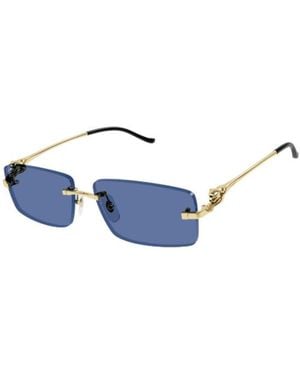 Cartier Rectangular Frame Sunglasses - Blue