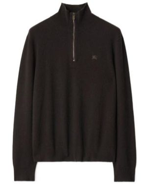 Burberry Cashmere Blend Half-Zip Jumper - Black