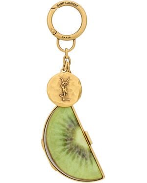 Saint Laurent Logo Keychain - Green