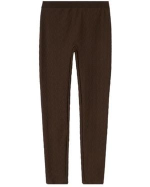 Gucci Gg Jersey Jacquard Leggings - Brown