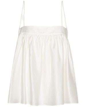 ROTATE BIRGER CHRISTENSEN Striped Pleated A-Line Top - White
