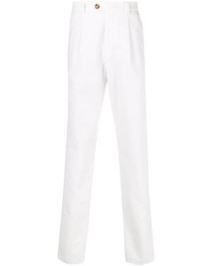 Brunello Cucinelli Pleated Straight-Leg Trousers - White