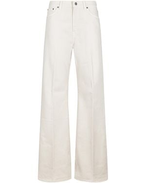 Dondup High-Rise Straight-Leg Jeans - White