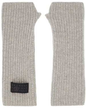 MM6 by Maison Margiela Logo-Patch Gloves - White