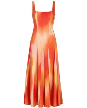 Jonathan Simkhai Printed Cotton-Blend Midi Dress - Orange